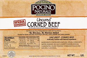 Uncured Corned Beef Label in Color